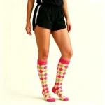 Red Argyle Crew Socks - Image 4