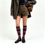 Rose Pink 4-Stripe Crew Socks - Image 6