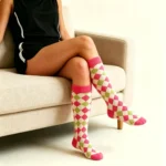 Red Argyle Crew Socks - Image 5