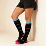 Sky Blue Wave Knee-High Socks - Image 2