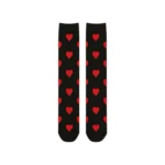 Black heart-shaped stretchable™ socks