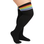 Black color striped™ thigh-high stockings - Image 10
