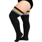 Black color striped™ thigh-high stockings - Image 9