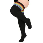 Black color striped™ thigh-high stockings - Image 8