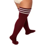 Burgundy & White Stripes Relax Stretch™ Socks - Image 6