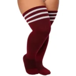 Burgundy & White Stripes Relax Stretch™ Socks - Image 7