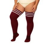 Burgundy & White Stripes Relax Stretch™ Socks - Image 5