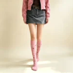 Pink buttons Knee High Socks - Image 5