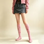 Pink buttons Knee High Socks - Image 6