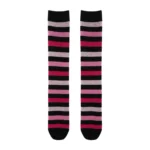Rose Pink 4-Stripe Crew Socks