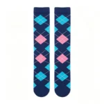 Blue Argyle Crew Socks