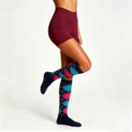 Blue Argyle Crew Socks - Image 4