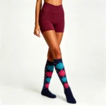 Blue Argyle Crew Socks - Image 2