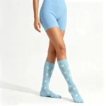 Blue & White Floral Knee-High Socks - Image 8