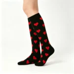 Black heart-shaped stretchable™ socks - Image 7