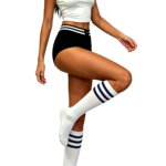 Blue 3-Stripe Knee High Socks - Image 2