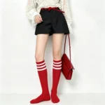 Red 3-Stripe Knee High Socks - Image 7