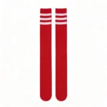 Red 3-Stripe Knee High Socks